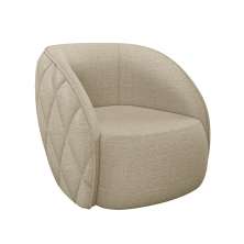Poltrona Decorativa Clarke Linho Bege G45 - Gran Belo