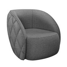 Poltrona Decorativa Clarke Linho Chumbo G45 - Gran Belo