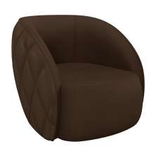 Poltrona Decorativa Clarke PU Marrom G45 - Gran Belo