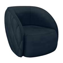 Poltrona Decorativa Clarke Veludo Azul Marinho G45 - Gran Belo