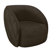 Poltrona Decorativa Clarke Veludo Marrom G45 - Gran Belo