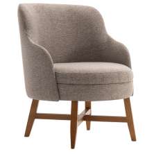 Poltrona Decorativa Com Braço Amber Linho Cinza G66 - Gran Belo