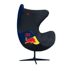Poltrona Decorativa Egg Chair RB Nº33 c/Regulagem de Altura Azul/Preto G53 - Gran Belo