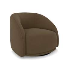 Poltrona Decorativa Jenny Base Giratória em Metal Preto Veludo Marrom G45 - Gran Belo