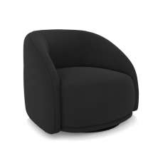 Poltrona Decorativa Jenny Base Giratória em Metal Preto Veludo Preto G45 - Gran Belo