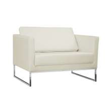 Poltrona Decorativa Julia 106cm PU Sintético Bege Claro G15 - Gran Belo