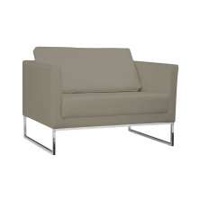 Poltrona Decorativa Julia 106cm PU Sintético Bege G15 - Gran Belo