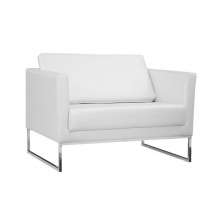 Poltrona Decorativa Julia 106cm PU Sintético Branco G15 - Gran Belo