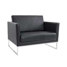 Poltrona Decorativa Julia 106cm PU Sintético Preto - Gran Belo