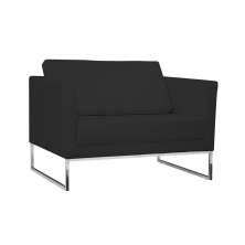 Poltrona Decorativa Julia 106cm PU Sintético Preto Fosco G15 - Gran Belo