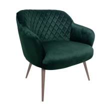 Poltrona Decorativa Kitana Pés Champagne Palito Veludo Verde G15 - Gran Belo