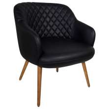 Poltrona Decorativa Kitana Pés Palito PU Sintético Preto G15 - Gran Belo