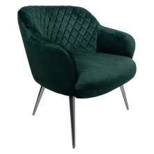 Poltrona Decorativa Kitana Pés Polido Palito Veludo Verde G15 - Gran Belo