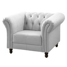 Poltrona Decorativa Maggiore Couro Branco G58 - Gran Belo