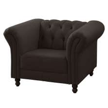 Poltrona Decorativa Maggiore Couro Marrom G58 - Gran Belo