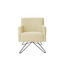 Poltrona Decorativa Nagoya Base Orby PU Sintético Bege G15 - Gran Belo
