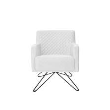 Poltrona Decorativa Nagoya Base Orby PU Sintético Branco G15 - Gran Belo