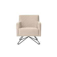Poltrona Decorativa Nagoya Base Orby Veludo Bege G15 - Gran Belo
