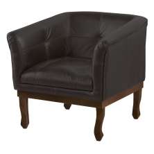 Poltrona Decorativa Noah Couro Marrom Fosco - Gran Belo