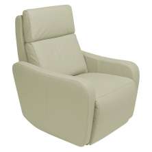 Poltrona Decorativa Reclinável Elétrica Moroni Couro Off White G43 - Gran Belo
