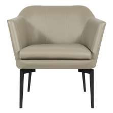Poltrona Decorativa Rosalie Couro Bege G34 - Gran Belo