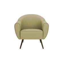 Poltrona Decorativa Sacha PU Sintético Bege G15 - Gran Belo