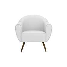 Poltrona Decorativa Sacha PU Sintético Branco G15 - Gran Belo