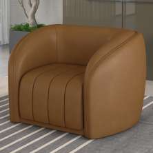 Poltrona Decorativa Sala de Estar Adam PU Caramelo G45 - Gran Belo