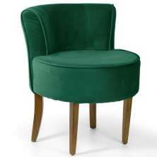 Poltrona Decorativa Sala de Estar Base de Madeira Ayla Veludo Verde G15 - Gran Belo