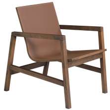 Poltrona Decorativa Sala de Estar Eden Com Couro Madeira Maciça Rustic Brown G54 - Gran Belo
