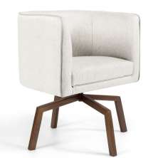 Poltrona Decorativa Sala de Estar Giratória Ka Nix Linho G15 - Gran Belo