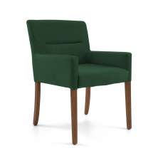 Poltrona Decorativa Sala de Estar Pés Madeira Vicenza Veludo Verde G15 - Gran Belo