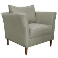 Poltrona Decorativa Sala de Estar Pés Palito Lubbock Couro Fendi G58 - Gran Belo