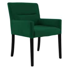 Poltrona Decorativa Sala de Estar Pés Preto Vicenza Veludo Verde G15 - Gran Belo