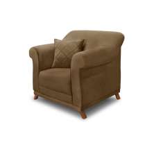 Poltrona Decorativa com 1 Almofada Armstrong Suede Caramelo G63 - Gran Belo