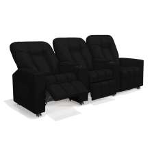 Poltrona Reclinável 3 lugares para Sala de Cinema Pequim PU Preto G23 - Gran Belo
