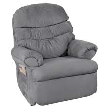 Poltrona do Papai Reclinável Debby Suede Cinza G30 - Gran Belo