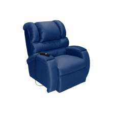 Poltrona do Papai Reclinável Elétrica com Controle Sala de Estar Oasis Veludo Azul G23 - Gran Belo