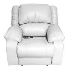 Poltrona do Papai Reclinável Elétrica com Massagem Magnum PU Sintético Branco G23 - Gran Belo