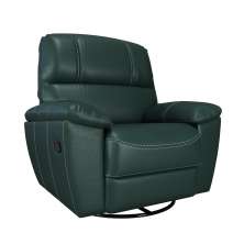 Poltrona do Papai Reclinável Giratória Armênia Glider Mecânico Couro Verde G40 - Gran Belo