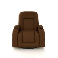 Poltrona do Papai Reclinável Giratória e Balanço Sala de Cinema Crihs Manual Glider PU Caramelo G23 - Gran Belo