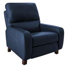Poltrona do Papai Reclinável Manual Viena Two Way Couro Azul G40 - Gran Belo