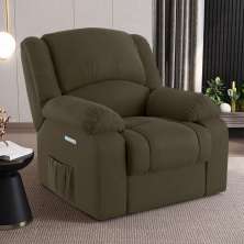 Poltrona do Papai Reclinável Sala de Cinema Madrid Elétrica Touch Massagem USB Veludo Verde Esmeralda  G23