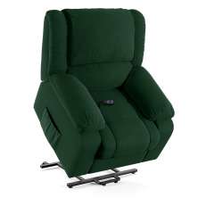 Poltrona do Papai Reclinável Sala de Cinema Madrid Elevação Lift Elétrico Veludo Verde Esmeralda  G23