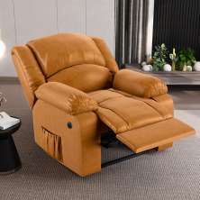 Poltrona do Papai Reclinável Sala de Cinema Madrid Power Elétrica Massagem USB PU Whisky  G26