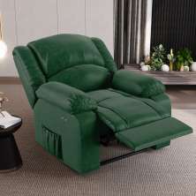 Poltrona do Papai Reclinável Sala de Cinema Madrid Power Touch PU Verde Musgo  G26
