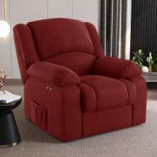 Poltrona do Papai Reclinável Sala de Cinema Madrid Power Touch Veludo Vermelho  G23