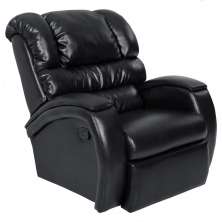 Poltrona do Papai Reclinável Zero Wall com Gatilho Oasis PU Sintético Preto Brilho G23 - Gran Belo