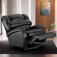 Poltrona do Papai Sala de Cinema Reclinável Kylie Elevação Lift Elétrico PU Preto Brilho G23