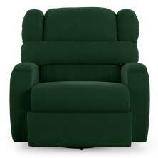 Poltrona do Papai Sala de Cinema Reclinável Kylie Glider Manual Giratória Massagem USB Veludo Verde Esmeralda G23
